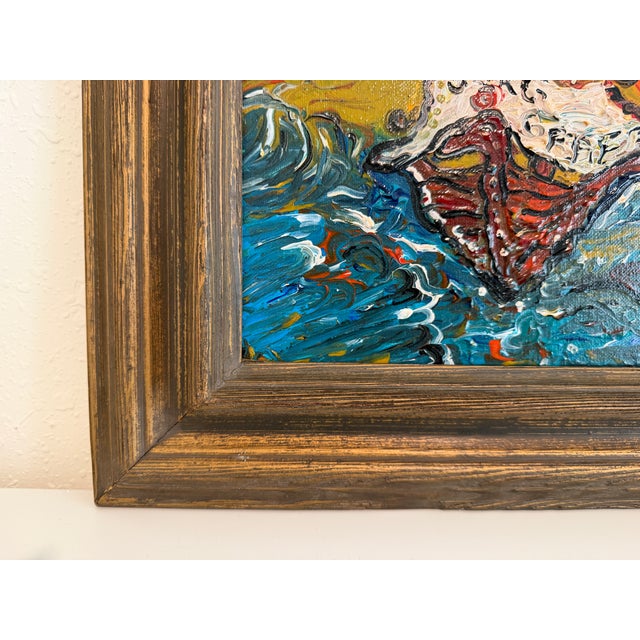 2020s Serg Graff Acrylic Painting Ship Seascape "Tempest" Expressionist Modern Art Coa For Sale - Image 5 of 8