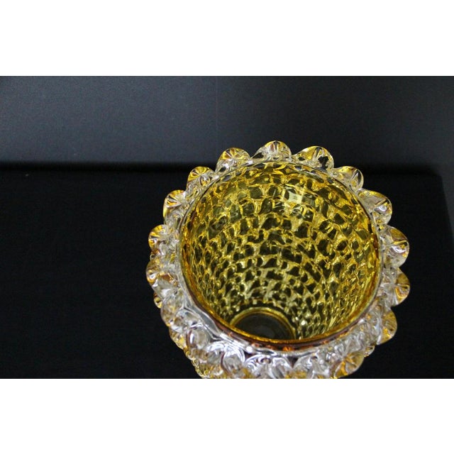 Murano Glass Vase in Orange-Amber Color Decorated with Rostrato Points in the style of Barovier, 2000 For Sale - Image 6 of 11