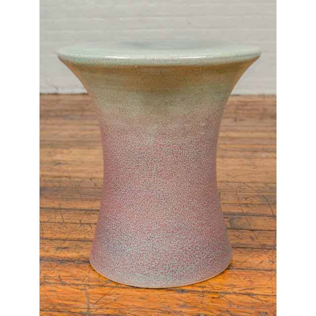 Ceramic Chinese Contemporary Artisan Hand Painted and Glazed Curving Garden Seat For Sale - Image 7 of 12