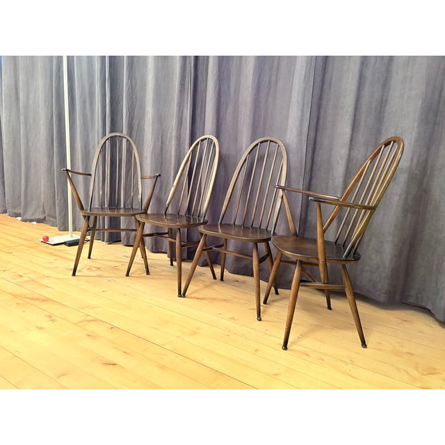 Mid-Century Modern Quaker Windsor Chairs by Lucian Ercolani for Ercol, United Kingdom, 1960s, Set of 4 For Sale - Image 3 of 18