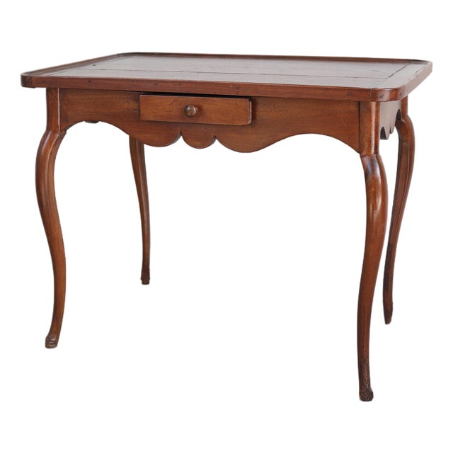 19th C. French Table With Diamond Inlay For Sale