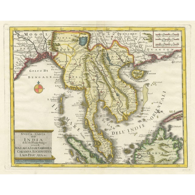 Antique Map of the Region Centered on the Malay Peninsula by Tirion, 1760 For Sale