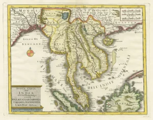 Antique Map of the Region Centered on the Malay Peninsula by Tirion, 1760