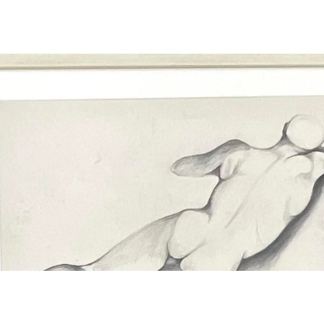 Alabaster Vintage Boho 1930s Pencil Sketch of Man For Sale - Image 8 of 12