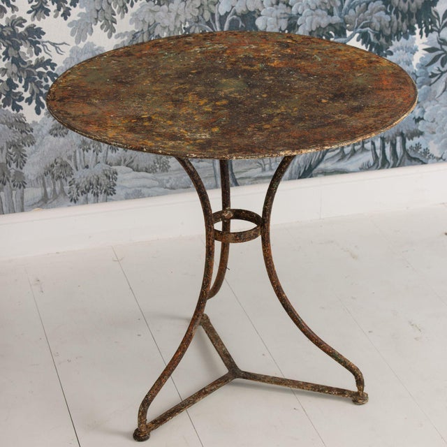19th C. French Metal Guéridon Round Side Table in Original Patina For Sale - Image 17 of 17