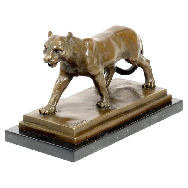 Art Deco Artist, Brown Patinated Panther Sculpture, Bronze For Sale - Image 6 of 6