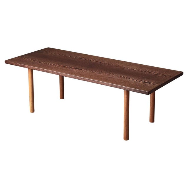 Scandinavian Modern Coffee Table in Wenge & Oak attributed to Hans J. Wegner for Andreas Tuck, 1950s For Sale - Image 15 of 15