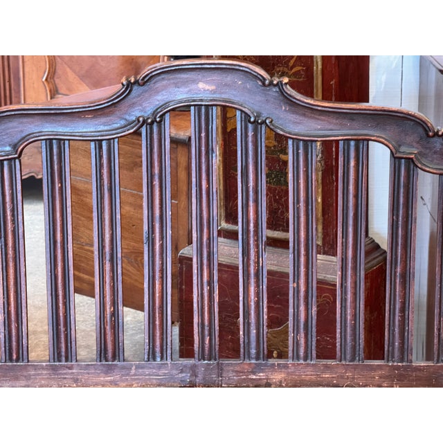 18th Century Italian Walnut Settee With Scrolled Arms For Sale - Image 4 of 13