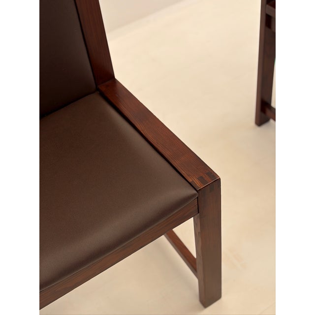 Vintage Wooden and Skai Chairs, 1960s, Set of 6 For Sale - Image 9 of 18