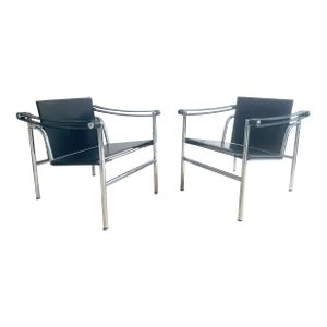 1960s Lc1, Le Corbusier "Basculant Sling Chairs" Pierre Jeanneret & Charlotte Perriand - a Pair