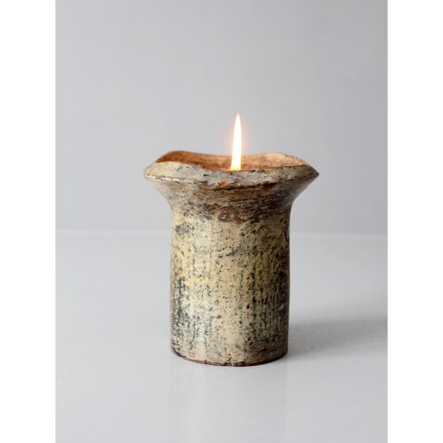 Vintage Handmade Studio Pottery Candle For Sale - Image 6 of 17