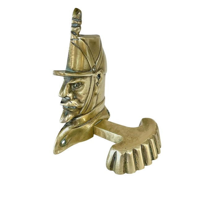 Metal Pair Vintage Brass French Empire Napoleonic Military Hat Coat Hooks For Sale - Image 7 of 10