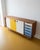 Vintage 1950s Danish teak sideboard, W. 200 D. 45 H. 93 cm. Dimensions: Width: 200 cm Depth: 45 cm Height: 93 cm Design...