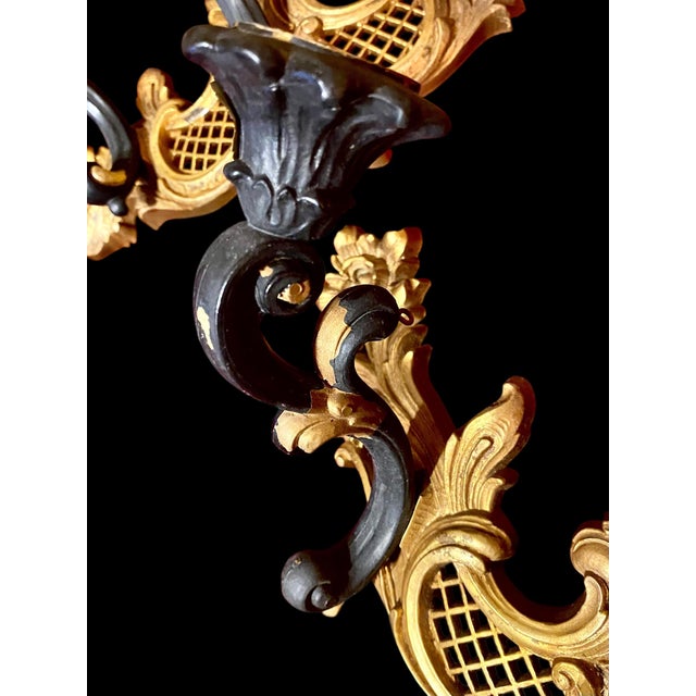 Plastic 1960s A Pair of Vintage 1966 Syroco Hollywood Regency Three Arm Wall Sconces For Sale - Image 7 of 16