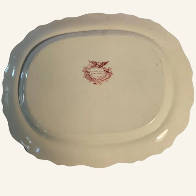 Adams Staffordshire Pink Transferware Platter of West Point. c. 1850 ”Military School, West Point, NY. US