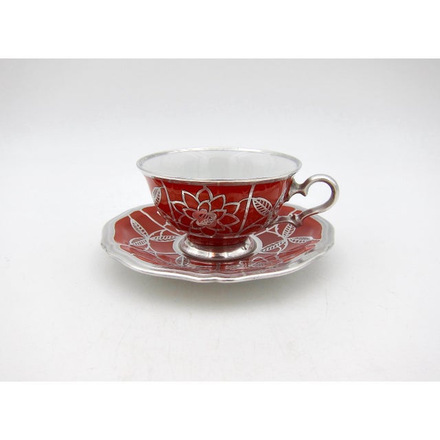 Mid 20th Century Manfred Veyhl Silver Overlay Demitasse Porcelain Cup and Saucer For Sale - Image 5 of 10