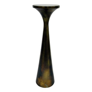 Revelation Modern Antique Brass and Marble Floret Accent Table For Sale