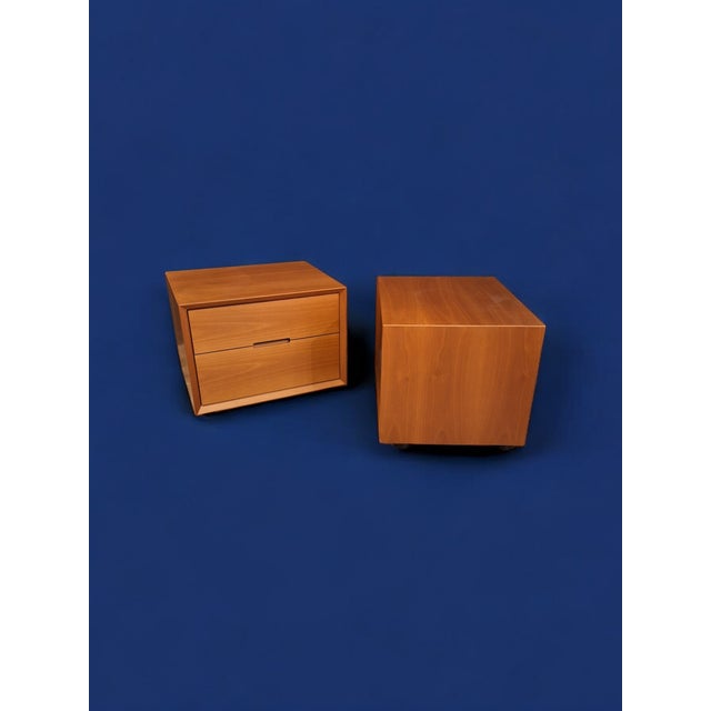Cherrywood Bedside Tables, Italy, 1980s, Set of 2 For Sale - Image 4 of 8