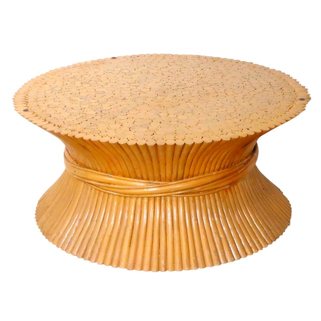 Sheaf of Wheat Form Bamboo Coffee Table by McGuire For Sale In New York - Image 6 of 14