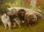 Textile William Henry Drake 1917 Oil on Canvas Painting of Sheep and Dog in Landscape For Sale - Image 7 of 8