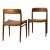 Neils O. Möller Model 77 Dining Chairs, Teak & Papercord, 1960s For Sale