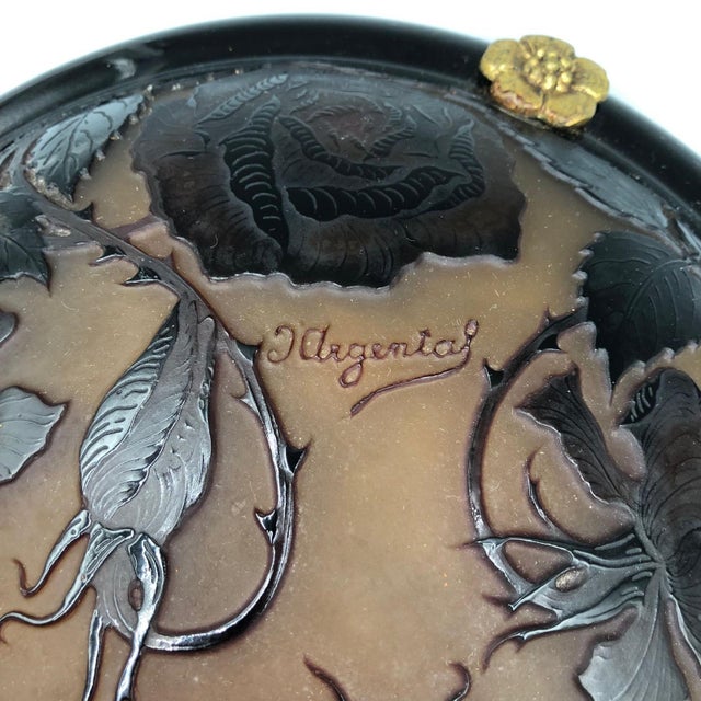 Art Nouveau Cameo Glass Ceiling Pendant by Paul Nicolas for D'Argental / Saint-Louis, Nancy, 1920s For Sale - Image 12 of 18