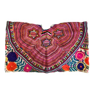 Vintage Boho Chic Embroidered Guatemalan Huipil Textile For Sale