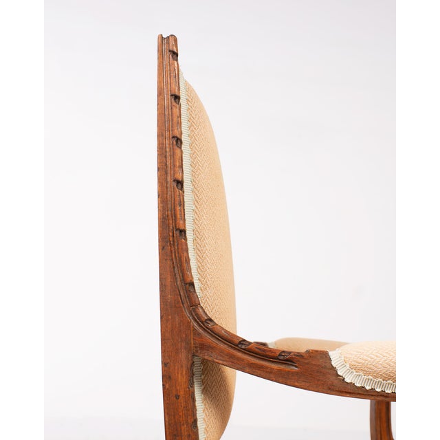 Pair of French Louis XVI Carved Walnut Fauteuil Armchairs For Sale - Image 13 of 17
