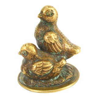 Meiji (1868-1912) Japanese Bronze Miniature Figurine of Birds / Quails For Sale