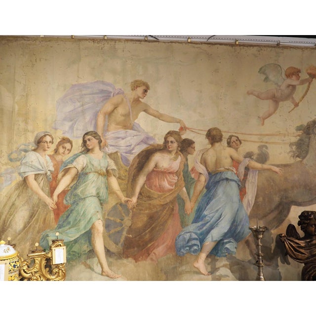 Circa 1875 French Toile Peinte Depicting the Triumph of Aurora, Length – 195 In. For Sale - Image 16 of 16