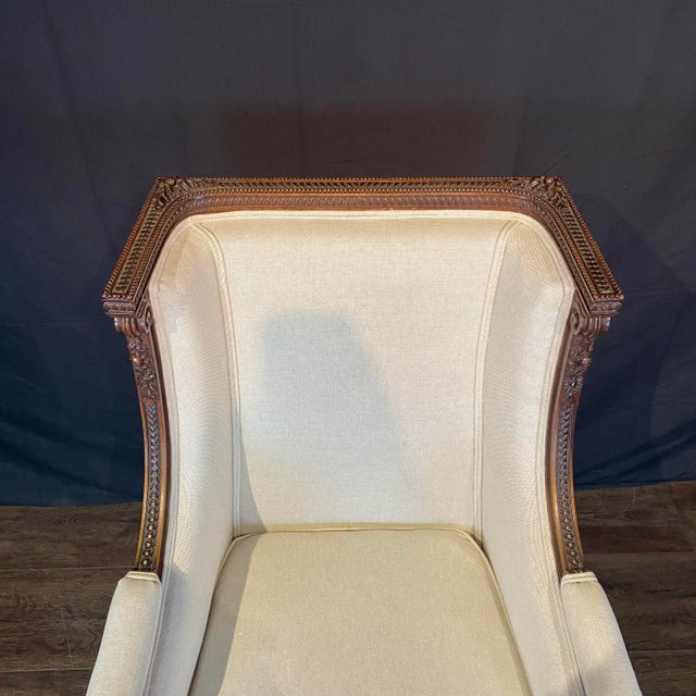 French Louis XVI Armchair With Exceptional Carving For Sale - Image 4 of 12