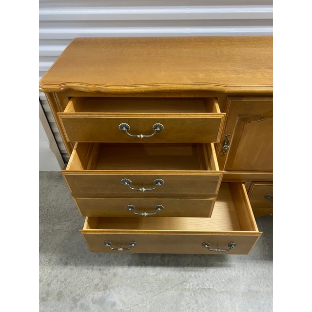 French Country Ethan Allen Triple Dresser For Sale - Image 3 of 12