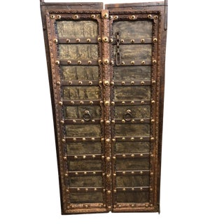 Late 19th Century Antique Haveli Barn Doors Rustic Door For Sale