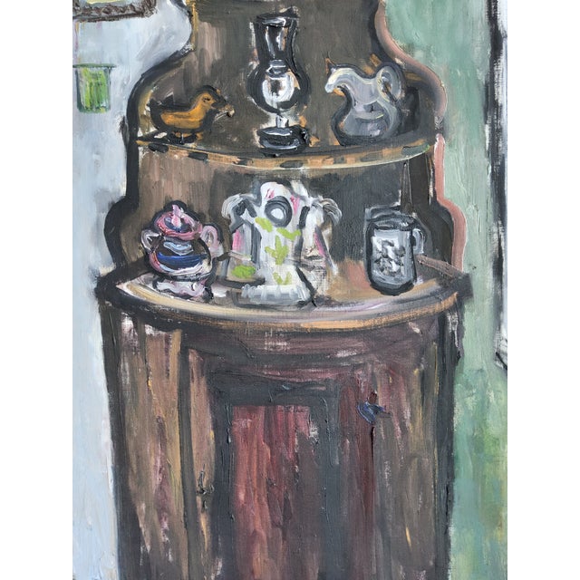 Mid-Century Modern 1975 Mid Century Scandinavian Interior Still Life Painting by Swedish Artist Ulla Borgstrom For Sale - Image 3 of 16