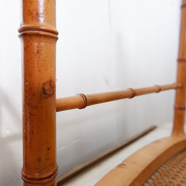 Vintage Organic Style Side Chair in Faux Bamboo and Caning, 1960s For Sale - Image 12 of 15