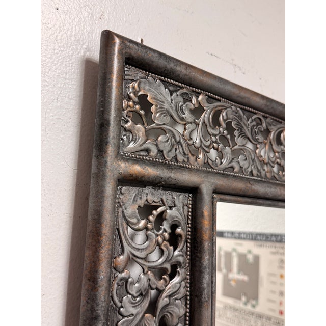 Metal Botanical Rectangular Wall Mirror For Sale - Image 10 of 12