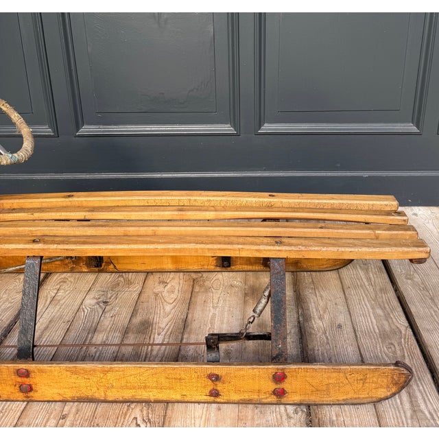Vintage Steering Sled in Oak, 1920s For Sale - Image 13 of 17