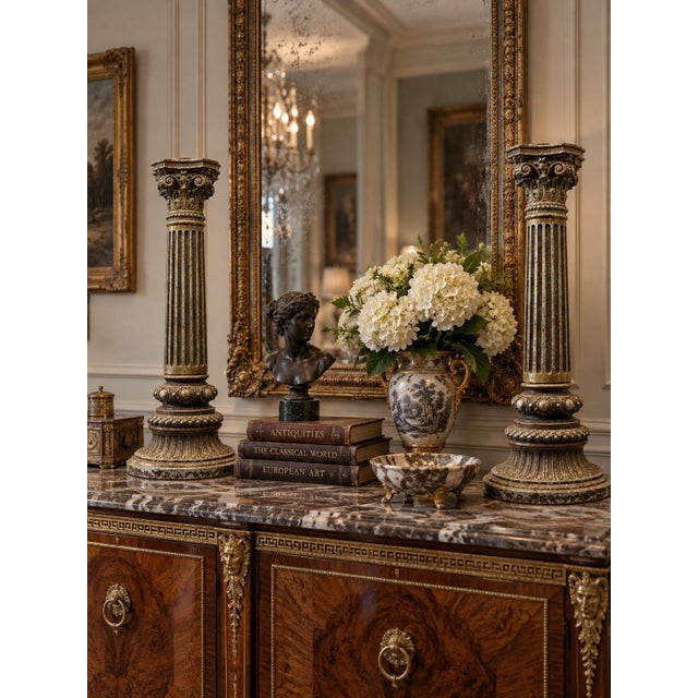 Late 19th Century Corinthian Column Candlesticks a Pair , For Sale - Image 12 of 12
