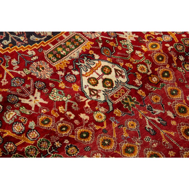 Allover Designed Persian Shiraz Wool Rug in Red For Sale - Image 9 of 9