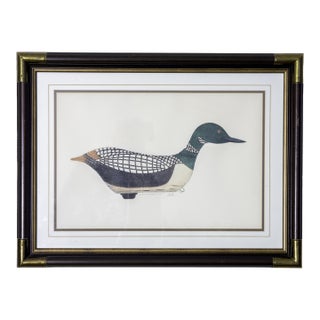 Late 20th Century Loon Decoy - Long Island Ny - Aquatint Etching by Arthur Nevin For Sale