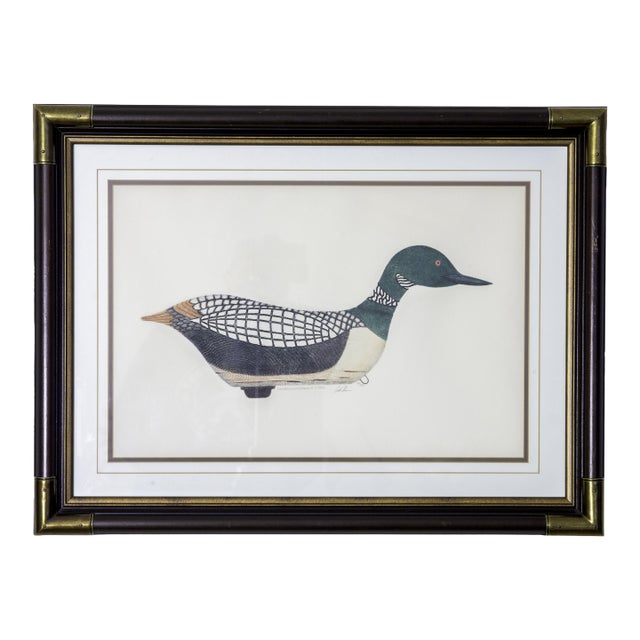 Late 20th Century Loon Decoy - Long Island Ny - Aquatint Etching by Arthur Nevin For Sale
