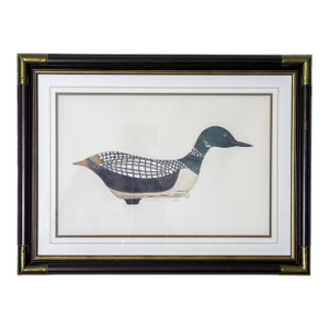 Late 20th Century Loon Decoy - Long Island Ny - Aquatint Etching by Arthur Nevin