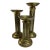 Vintage Solid Brass Candle Holder Art Deco Pillar Round Candles - Set of 3 For Sale