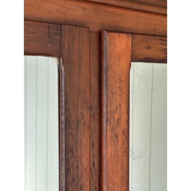 Traditional Late 19th Century Antique Mahogany Wardrobe Armoire With Original Mirrors For Sale - Image 3 of 16