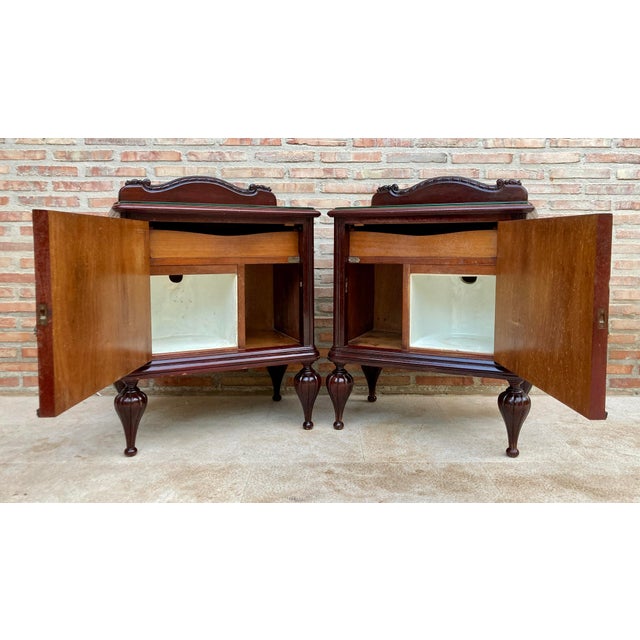 1960s Mid-Century Spanish Nightstands in Wood, Set of 2 For Sale - Image 5 of 14