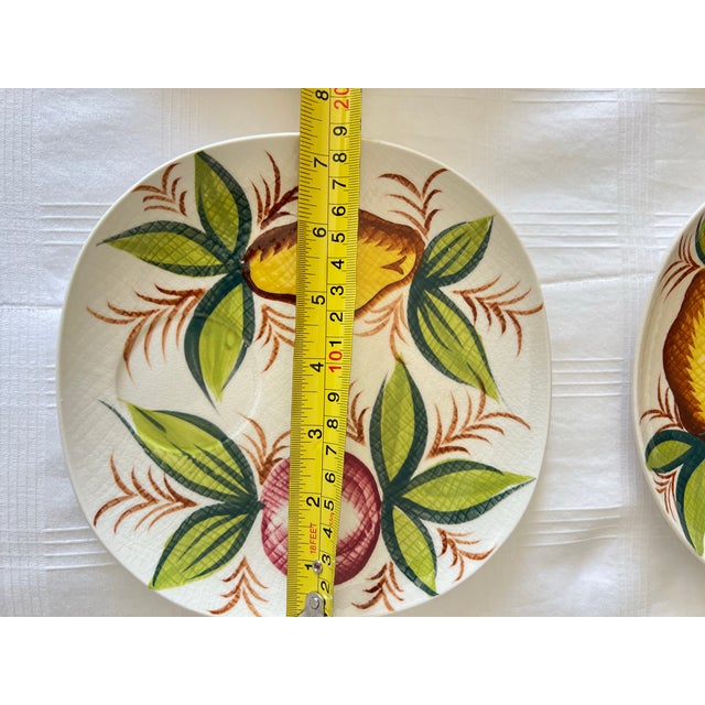 Vintage Ucagco Hand Painted Apple Pear Textured Dessert Plates, Made in Usa- Set of 4 For Sale - Image 9 of 12