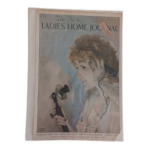 LHJ Magazine Cover 1916 - Orson Lowell Illus.- Lady With Early Telephone, Authentic and Rare!