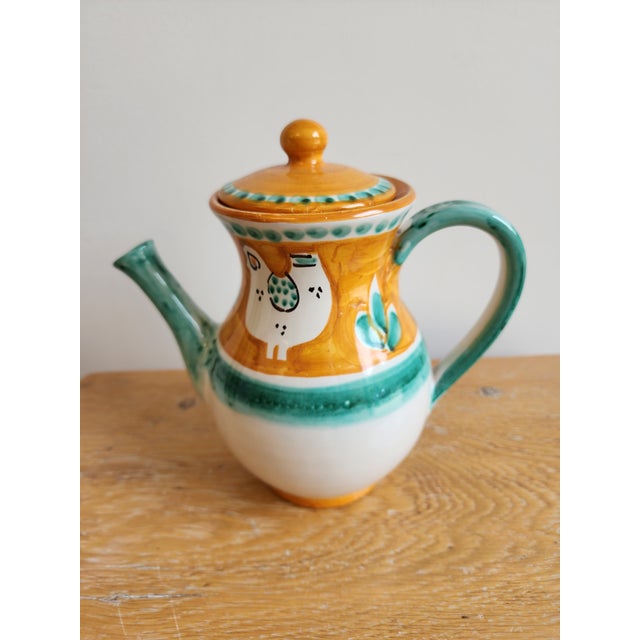 Late 20th Century Solimene Vietri 'Decoro Campagna' Hand Painted Italian Coffee Set- 3 Pieces For Sale - Image 9 of 12