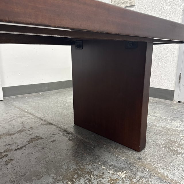 Contemporary Rectangular Double Pedestal Dining Table For Sale - Image 10 of 12
