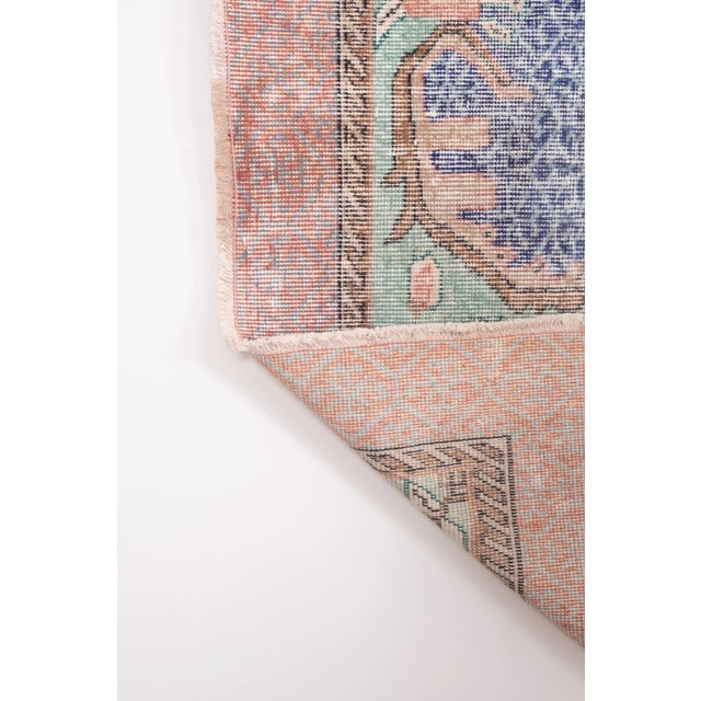 Distressed Blue Turkish Oushak Rug 6'4" X 9' 12" For Sale - Image 12 of 13